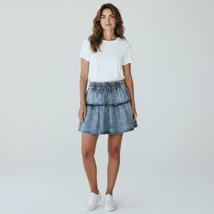 Doe & Rae Blue  Mini Skirt